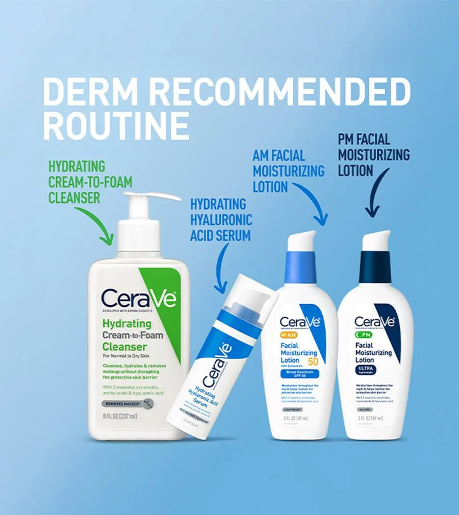 Cerave Hyaluronic Acid Serum for Face with Vitamin B5 and Ceramides, Hydrating Face Serum for Dry Skin, Fragrance Free, 1 Ounce