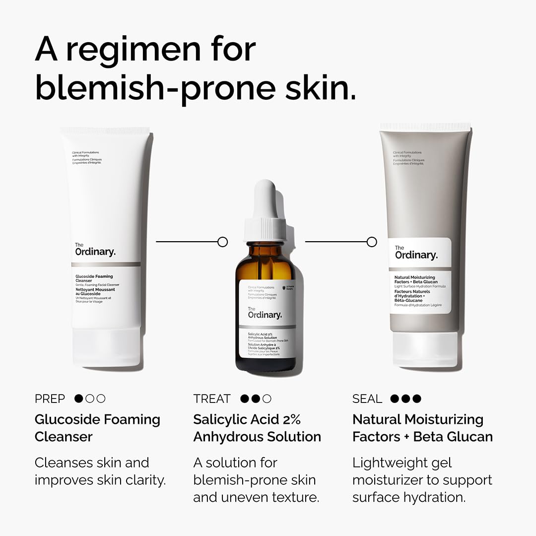 The Ordinary Salicylic Acid 2% Anhydrous Solution, Gentle Exfoliating Serum for Blemish-Prone Skin and Uneven Texture