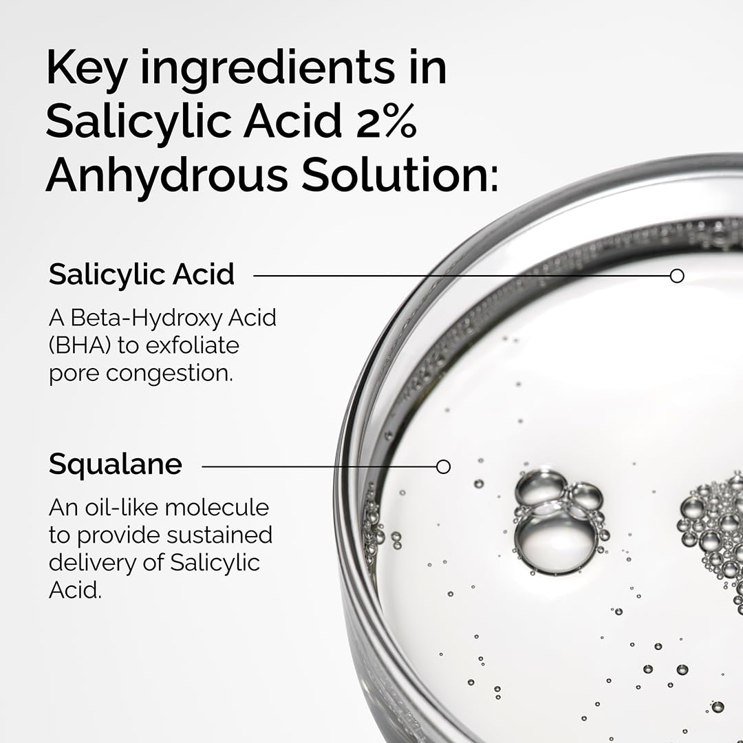 The Ordinary Salicylic Acid 2% Anhydrous Solution, Gentle Exfoliating Serum for Blemish-Prone Skin and Uneven Texture