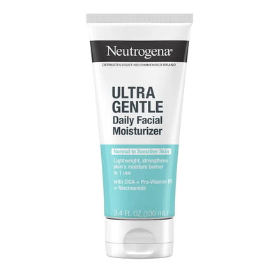 Neutrogena Fragrance Free Daily Facial Moisturizer, Face & Neck Moisturizer for Sensitive Skin with Vitamin B3, Pro-Vitamin B5 & Vitamin E Supports Skin's Dynamic Barrier, 3.4 fl. oz