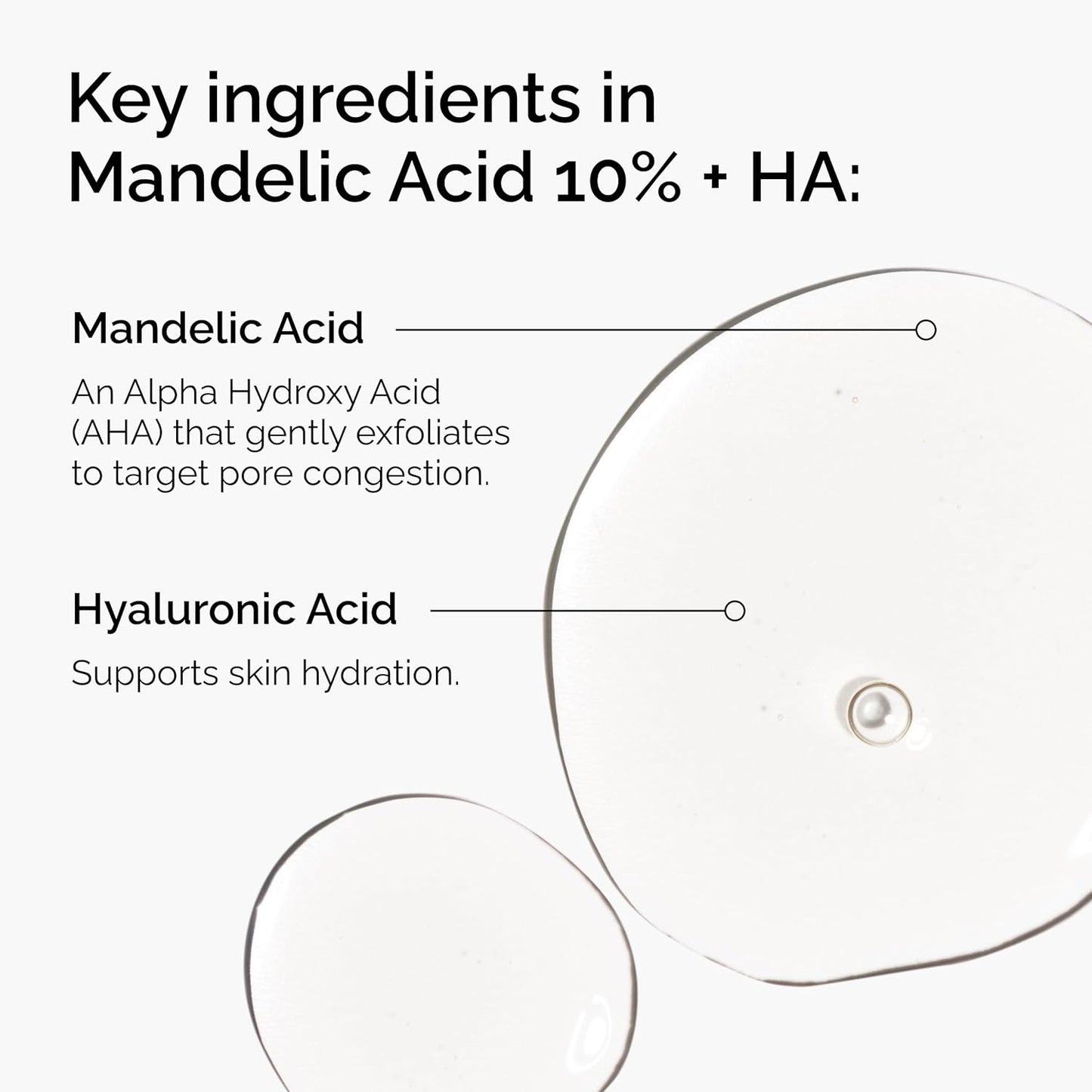 The Ordinary Mandelic Acid 10% + Hyaluronic Acid, Gentle Exfoliating Serum for Clarity and Hydration, 1 Fl Oz