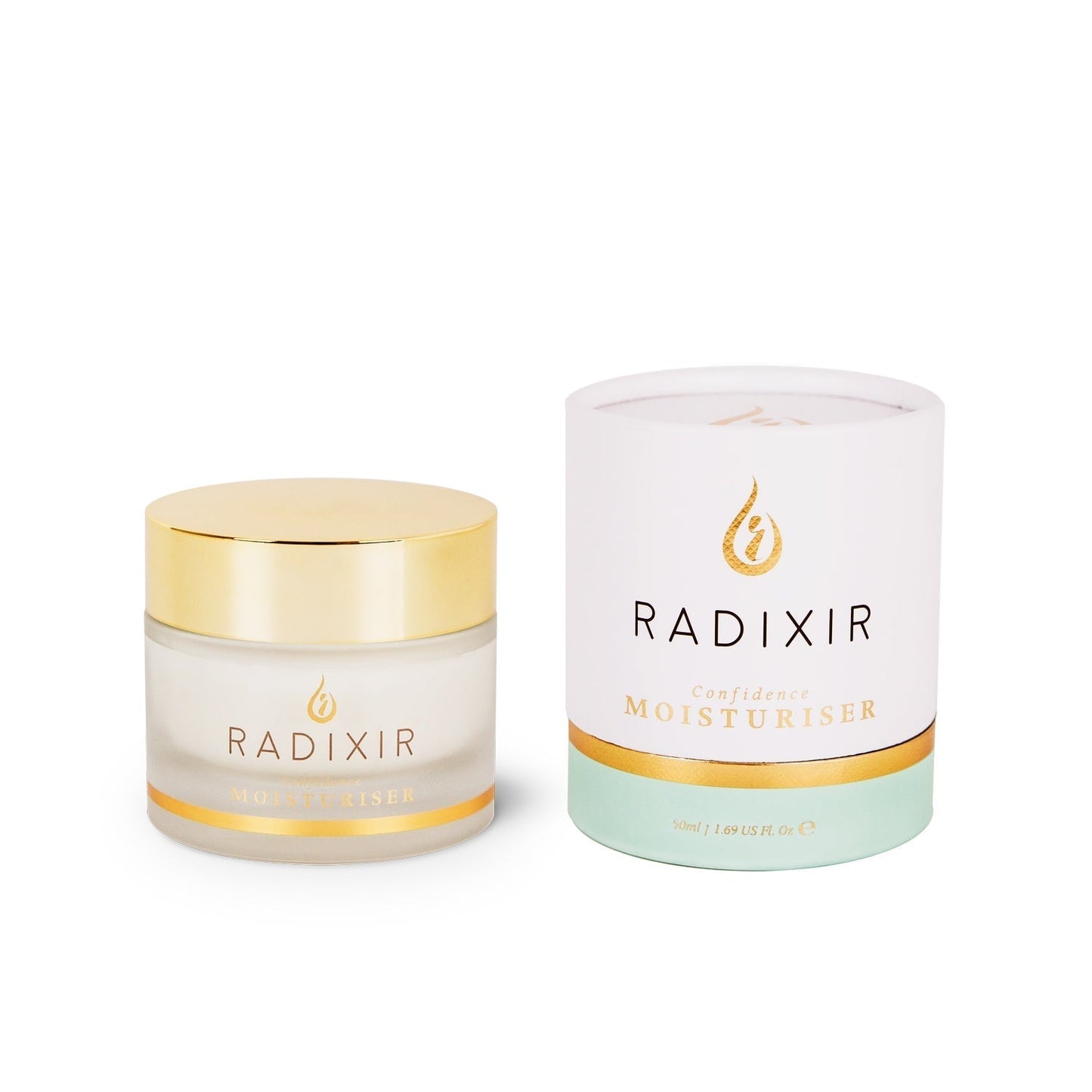Radixir confidence moisturizer jar tube