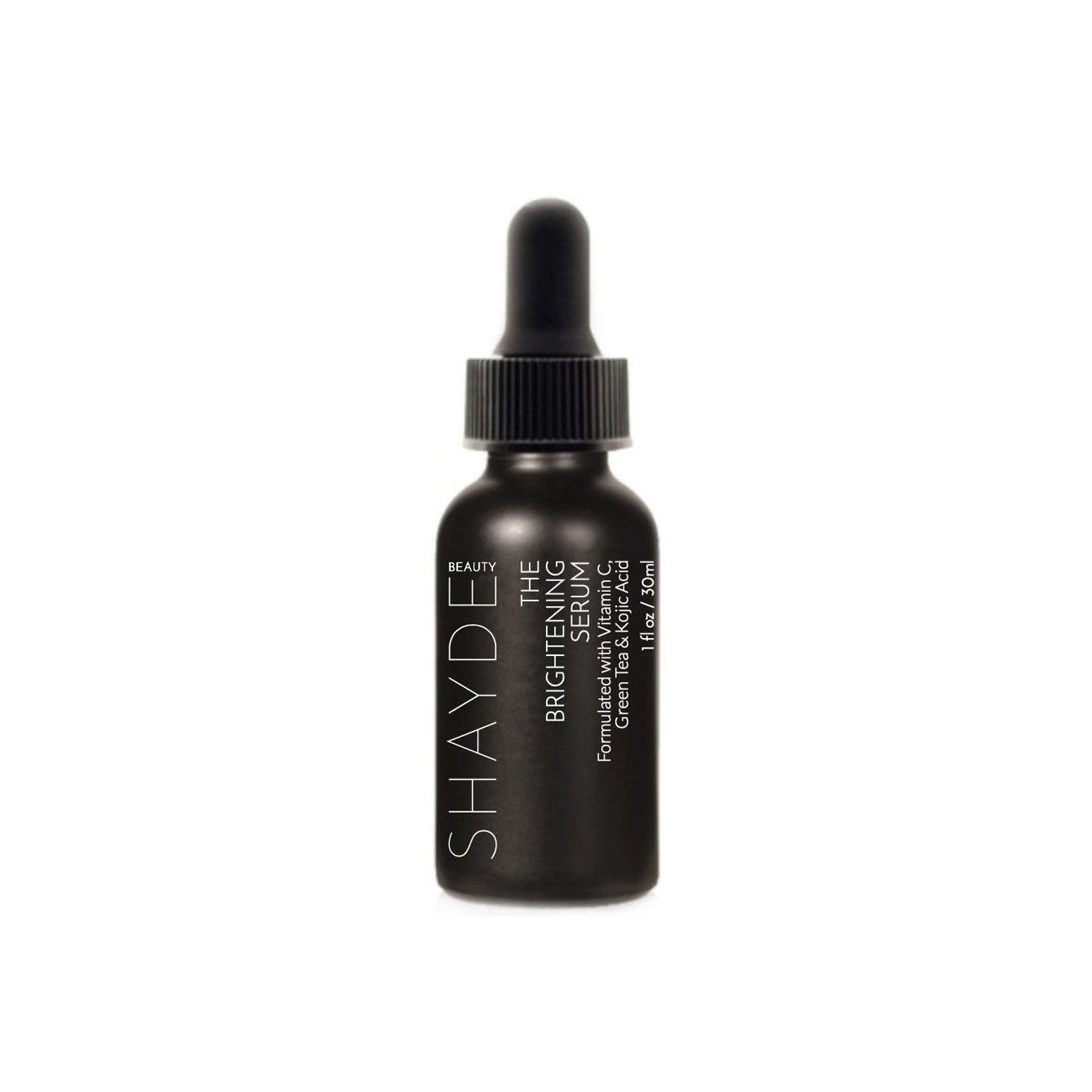 The Brightening Serum - SHAYDE BEAUTY skincare made with melanin in mind. Our Brightening Serum is formulated with Vitamin C, Green Tea and Kojic Acid. Green Tea and Kojic Acid help with sun damage, acne scars, and age spots. Vitamin C is one of the most powerful skincare ingredients. Put it all together and you’re left with an incredibly potent yet non-irritating antioxidant serum to help brighten, smooth, and firm your skin.