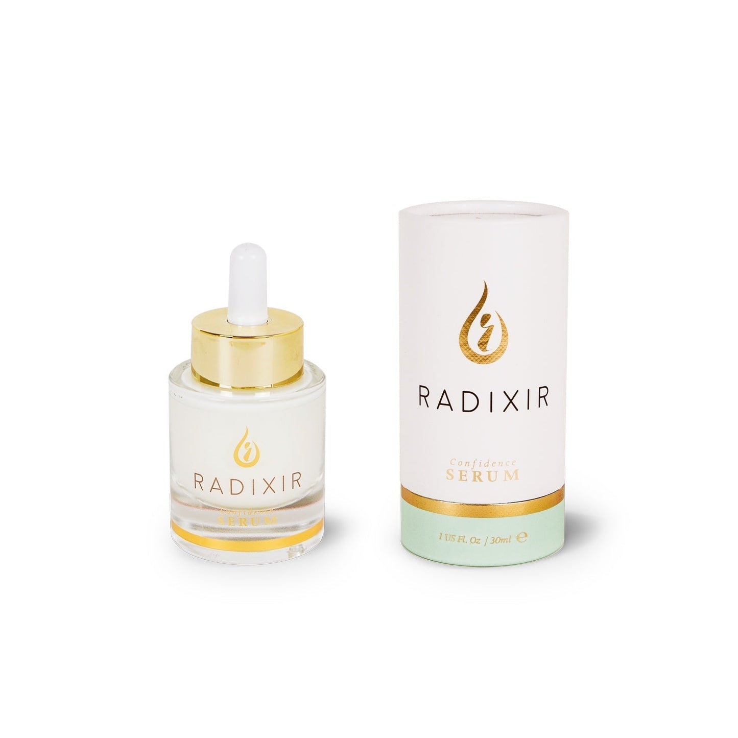 Radixir confidence serum bottle and box