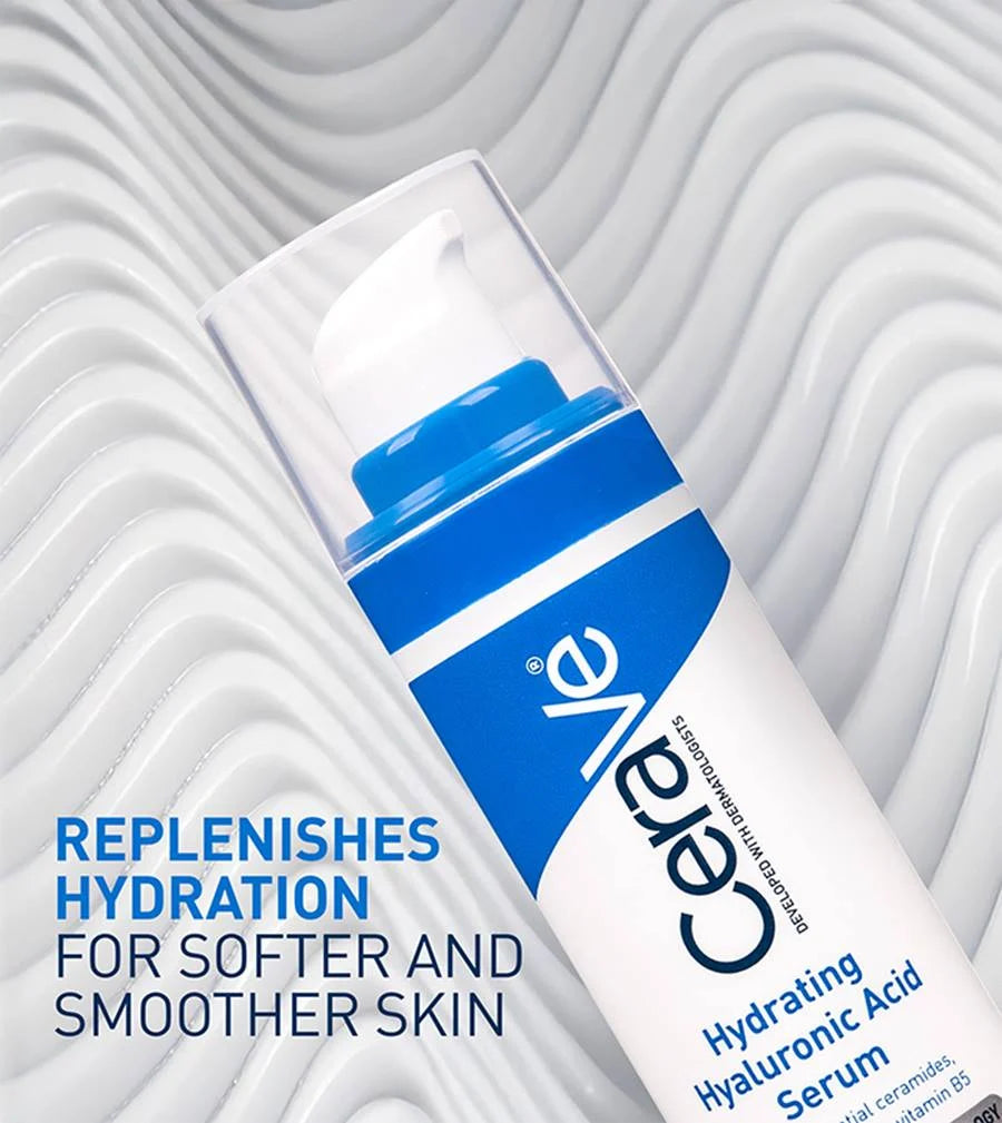 Cerave Hyaluronic Acid Serum for Face with Vitamin B5 and Ceramides, Hydrating Face Serum for Dry Skin, Fragrance Free, 1 Ounce