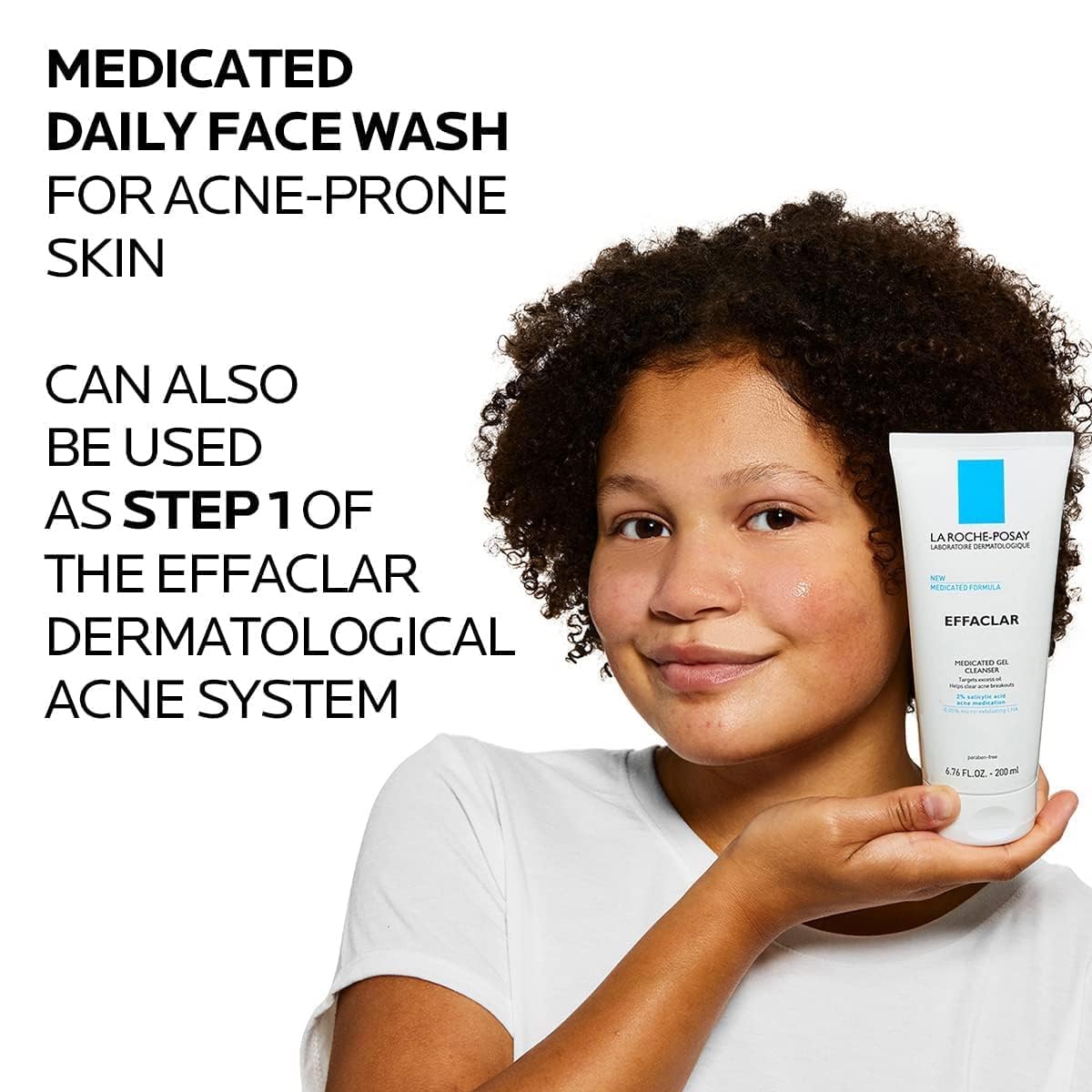 La Roche-Posay Effaclar Medicated Gel Cleanser, 2% Salicylic Acid Cleanser + LHA + Glycerin, Dermatologist Tested Foaming Acne Face Wash, Clear & Prevent Acne Breakouts, Oil Free, Targets Excess Oil