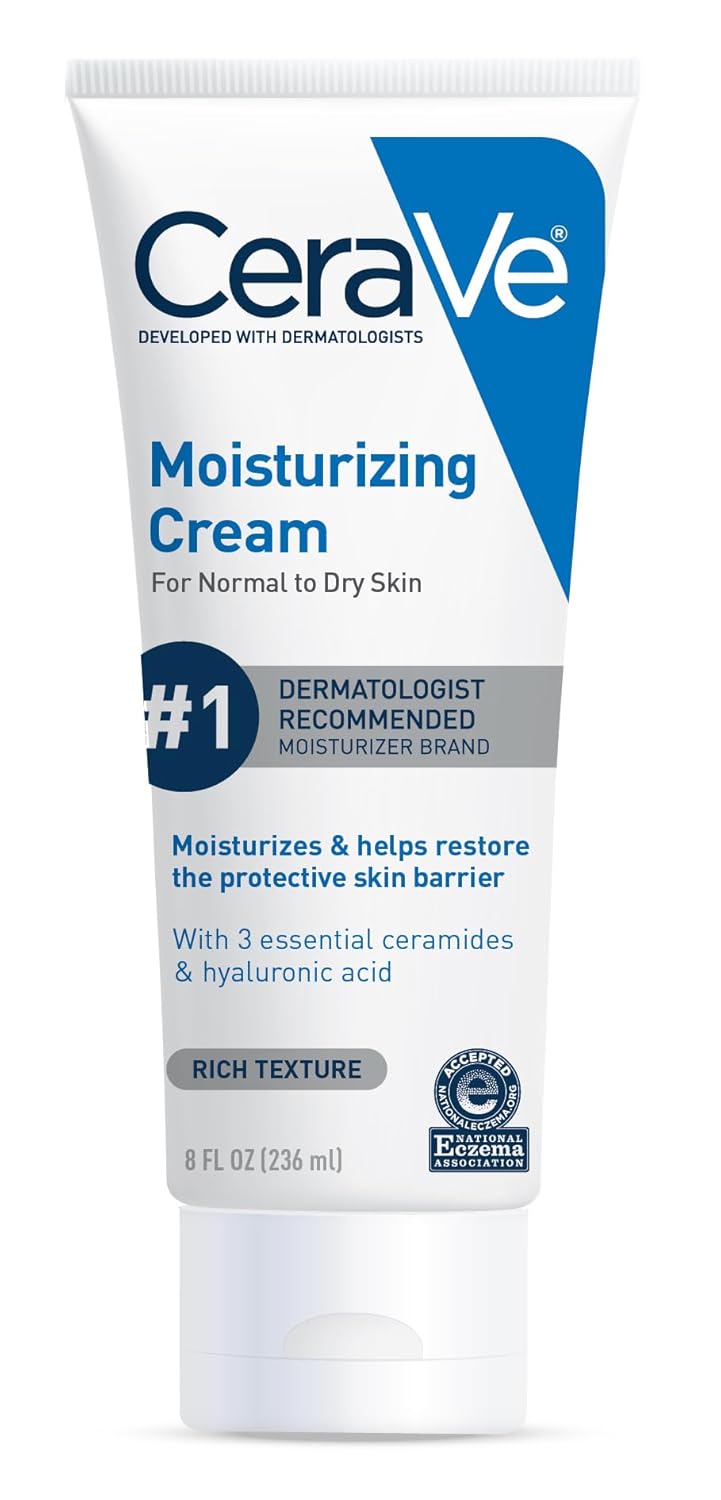 CeraVe Moisturizing Cream, Face Body Moisturizer, Normal to Dry Skin