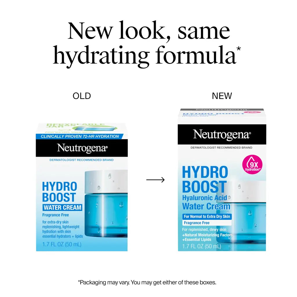 Neutrogena Hydro Boost Skincare Set, Hydro Boost Fragrance Free Gel Cream Face Moisturizer, 1.7 fl oz, & Trial Size Hydro Boost Fragrance Free Hydrating Gel Facial Cleanser, 0.5 fl oz