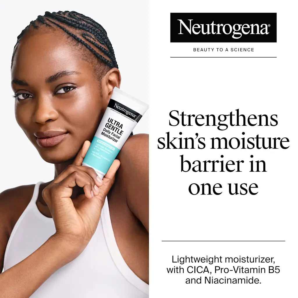 Neutrogena Fragrance Free Daily Facial Moisturizer, Face & Neck Moisturizer for Sensitive Skin with Vitamin B3, Pro-Vitamin B5 & Vitamin E Supports Skin's Dynamic Barrier, 3.4 fl. oz