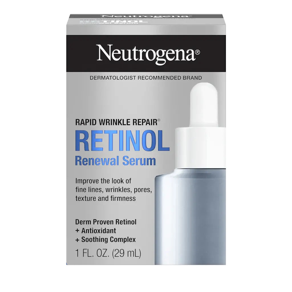 Neutrogena Rapid Wrinkle Repair Retinol Renewal Serum, Lightweight Anti-Aging Facial Serum with Pure Retinol & Antioxidants to Improve Wrinkles, Dullness & Dark Spots, 1 fl oz