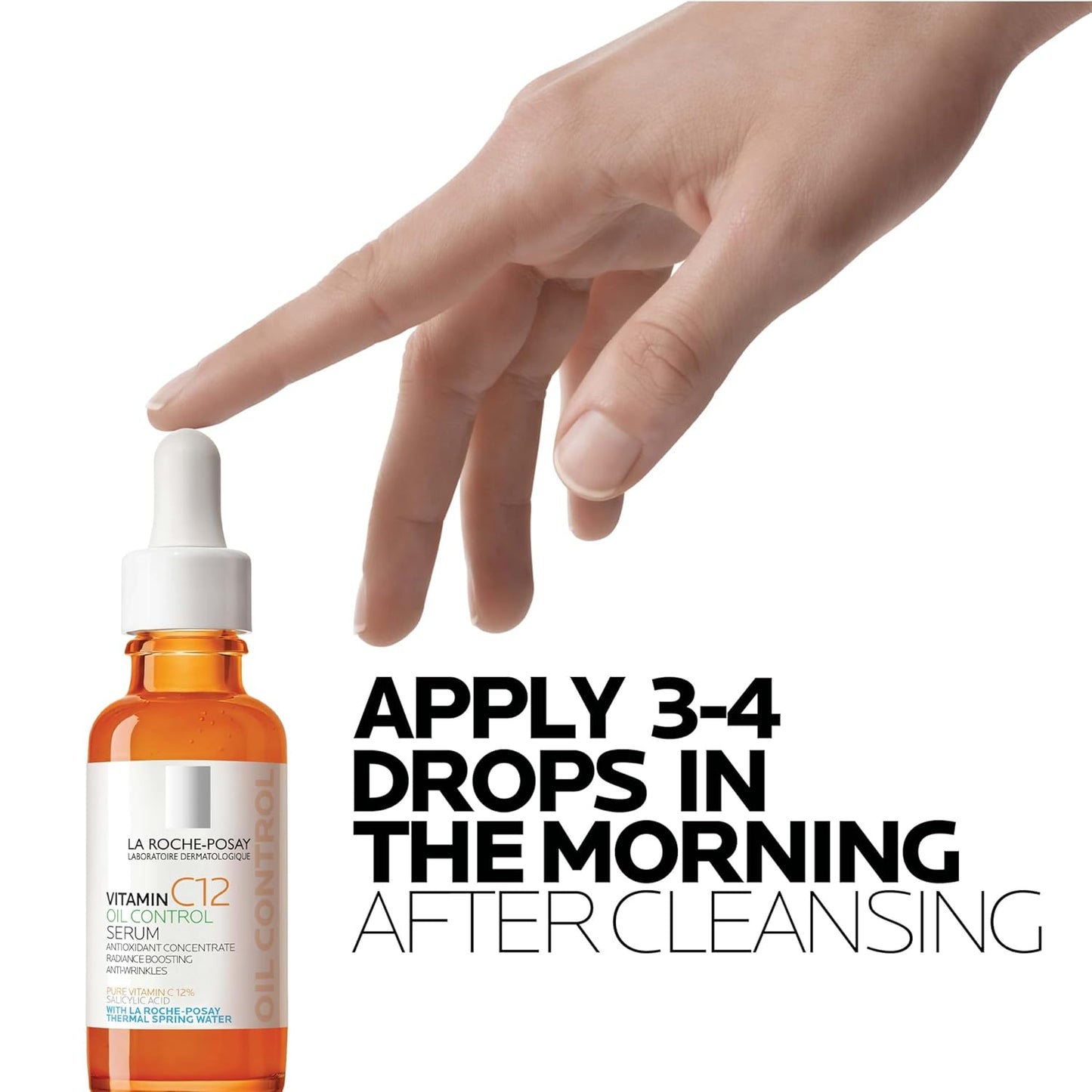 La Roche-Posay Pure 12% Vitamin C Serum For Face With Hyaluronic Acid & Salicylic Acid, Hydrating Face Serum, Boost Radiance & Reduce Wrinkles, 2 Formulas for Normal or Oily Skin Control