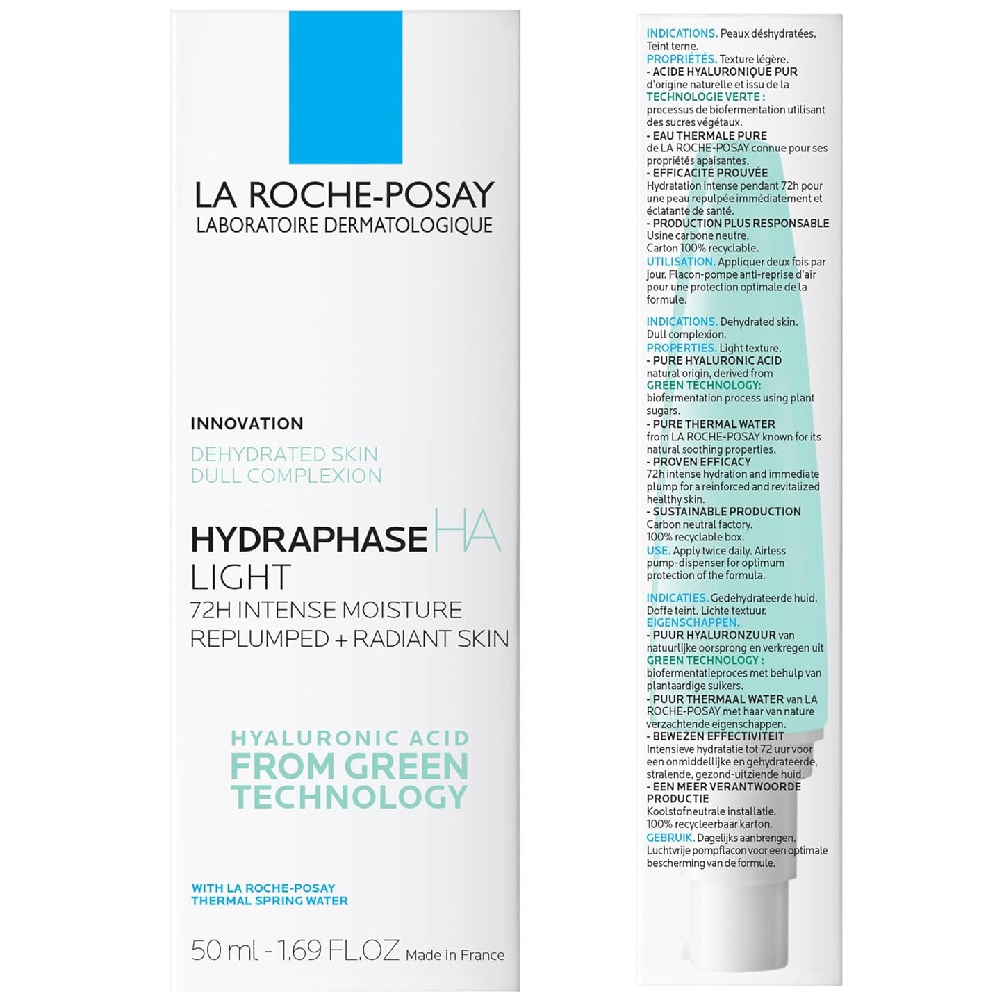 La Roche-Posay Hydraphase HA Light Face Moisturizer, Hyaluronic Acid Face Moisturizer with 72HR Hydration, Oil Free & Non-Comedogenic, 50 ML, 1.69 fl. oz.