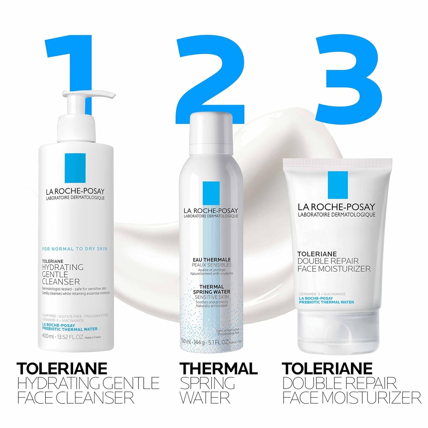 La Roche-Posay Toleriane Double Repair Face Moisturizer, Daily Moisturizer Face Cream with Ceramide & Niacinamide for All Skin Types, Immediate Comfort & Long Lasting Hydration, Fragrance Free