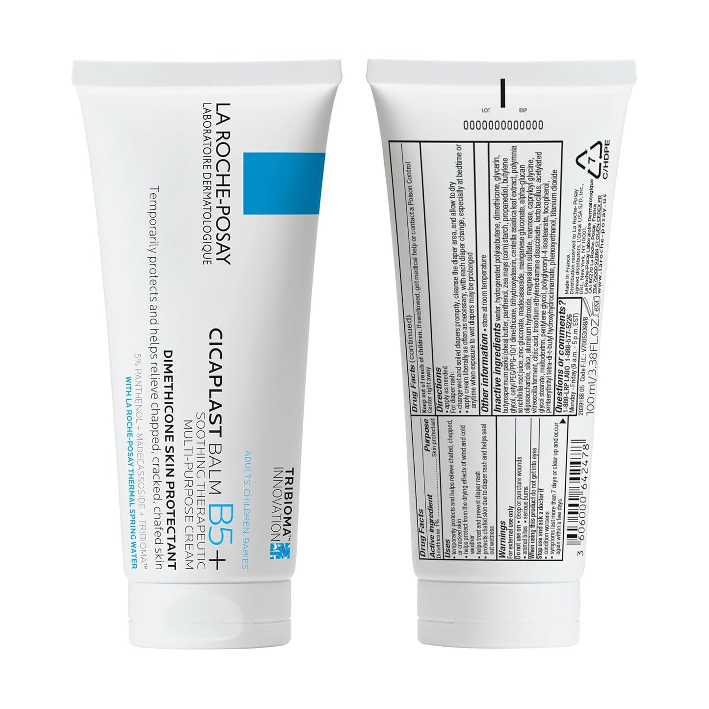 La Roche-Posay Cicaplast Balm B5, Healing Ointment and Soothing Therapeutic Multi Purpose Cream for Dry & Irritated Skin, Body and Hand Balm, Baby Safe, Fragrance Free