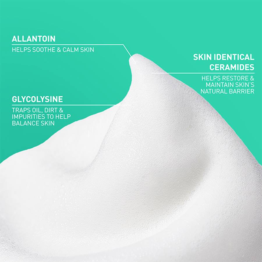 CeraVe Acne Foaming Cream Cleanser, 4% Benzoyl Peroxide Face Wash With Hyaluronic Acid, Niacinamide & Ceramides, Gentle Daily Acne Treatment For Face