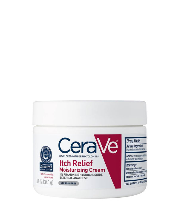 CeraVe Moisturizing Cream for Dry Skin Relief, Fragrance Free Cream with Pramoxine for Itch Relief