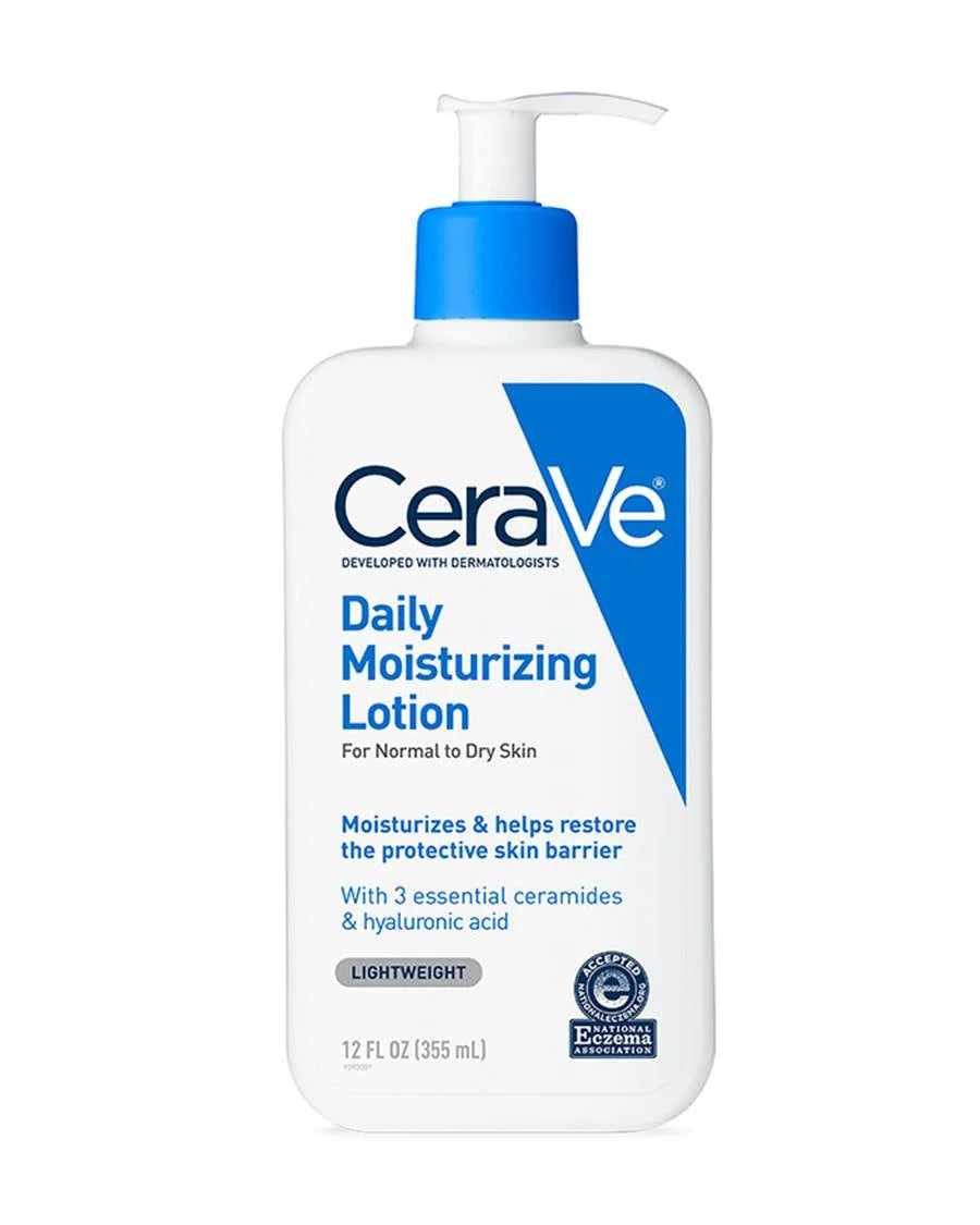 CeraVe Daily Moisturizing Lotion for Dry Skin, Body Lotion & Face Moisturizer with Hyaluronic Acid and Ceramides, Daily Moisturizer, Fragrance Free, Oil-Free