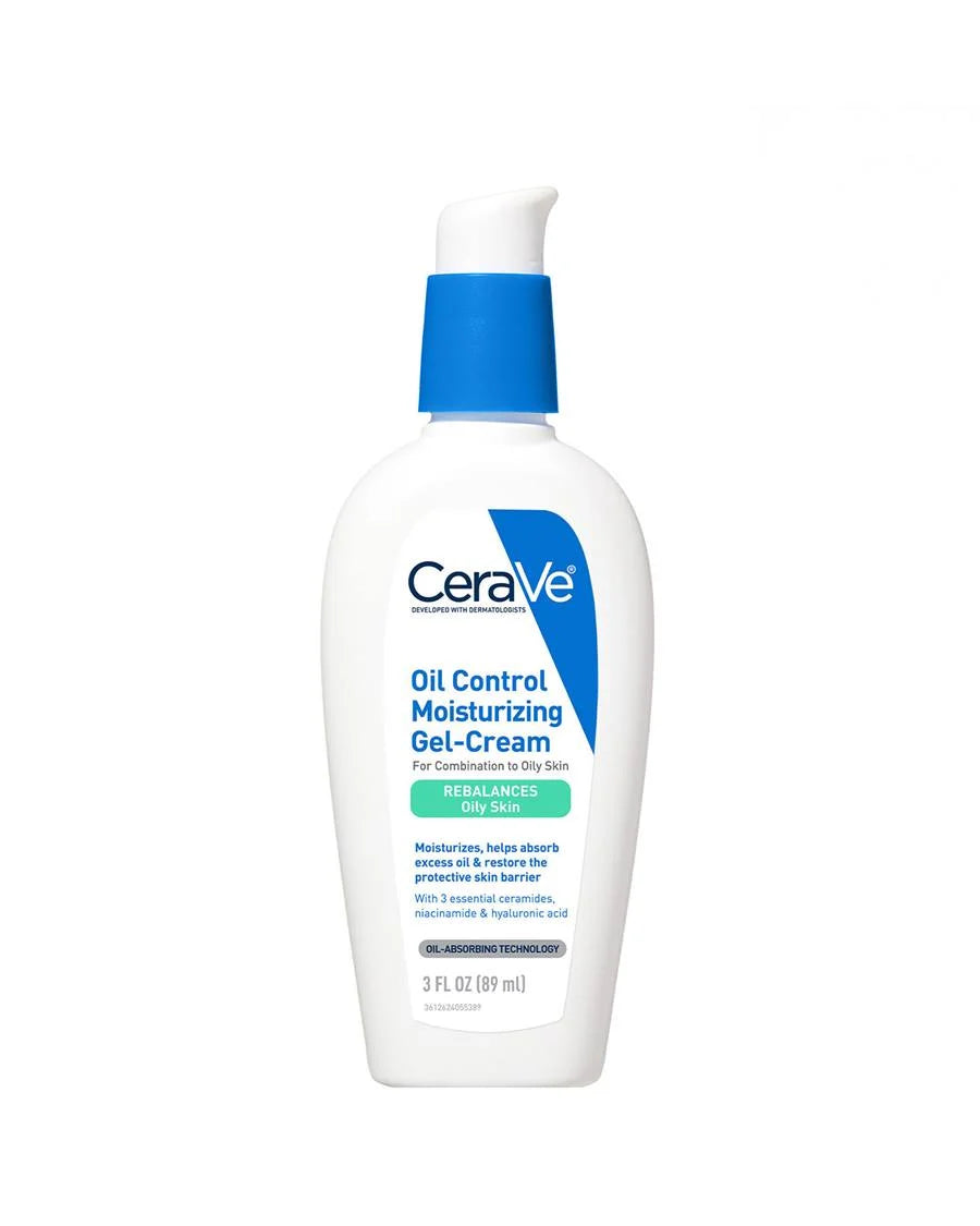 CeraVe Oil Control Moisturizing Gel-Cream, Face Moisturizer for Oily Skin, Niacinamide, Hyaluronic Acid & Oil Absorbing Technology To Rebalance Oily Skin, Non-Comedogenic, Fragrance Free & Oil-Free