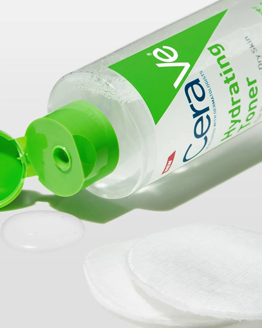 CeraVe Hydrating Toner for Face Non-Alcoholic with Hyaluronic Acid, Niacinamide, and Ceramides for Sensitive Dry Skin, Fragrance-Free Non Comedogenic, Full Size, 6.8 Fl Oz