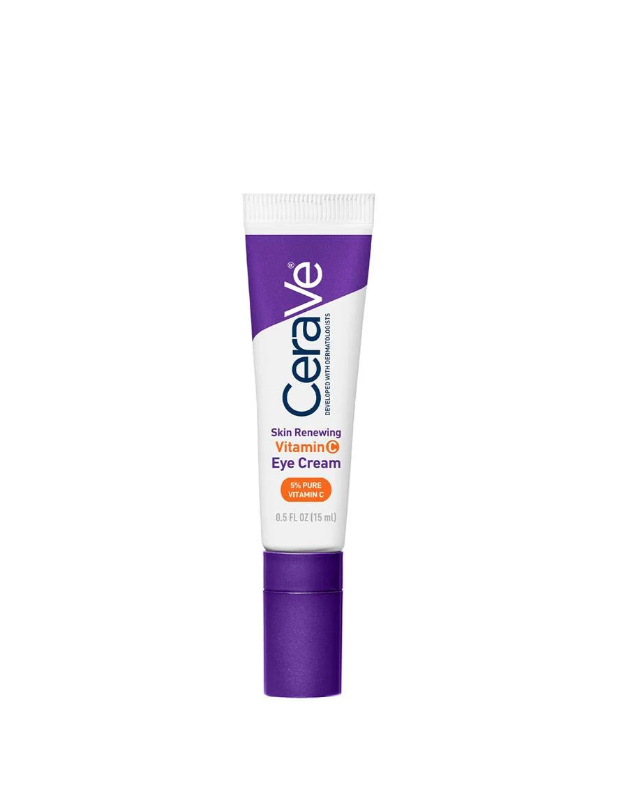 CeraVe Skin Renewing Vitamin C Eye Cream, Vitamin C, Hyaluronic Acid, Ceramides & Caffeine, Under Eye Cream For Dark Circles and Puffiness, Fragrance Free & Ophthalmologist Tested, 0.5 Fl. Oz
