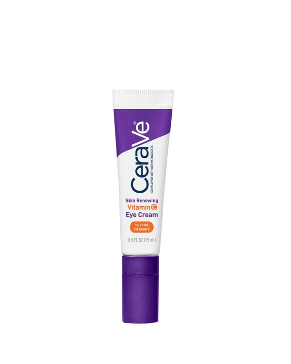 CeraVe Skin Renewing Vitamin C Eye Cream, Vitamin C, Hyaluronic Acid, Ceramides & Caffeine, Under Eye Cream For Dark Circles and Puffiness, Fragrance Free & Ophthalmologist Tested, 0.5 Fl. Oz